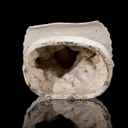 Porcelain cushion with white enamel ‘Characters’, Ding kiln