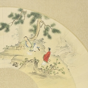 Hand-painted fan leaf, 20th century - 2
