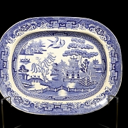 四只柳叶纹托盘,石质陶器,斯塔福德郡,十九世纪