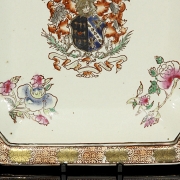 Plato cuadrado de porcelana