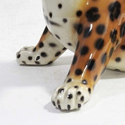 Figura de leopardo en cerámica. - 5