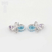 Preciosos pendientes gemas semipreciosas y diamantes - 3