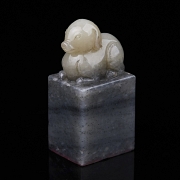 Sello rectangular de jade de Hetian