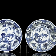 Pareja de platos, azul y blanco, S.XX - 9