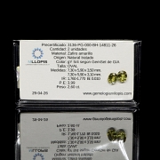 Pareja de zafiros amarillos naturales, 2,60 ct