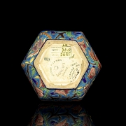 Longwy, hexagonal glazed ceramic vase, early 20th century