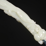 Cetro Ruyi de jade blanco de Hetian, dinastía Qing
