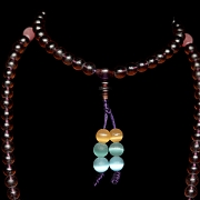 Collar de ciento ocho cuentas de Liulí y ojo de tigre, dinastía Qing