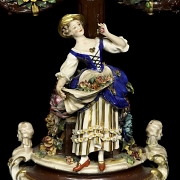 Capodimonte “Pair of porcelain candlesticks,” 20th century