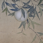 Chinese painting “Peaches and bats,” signed Dong Gao