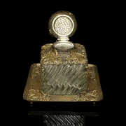 Large glass and bronze writing desk, 18th century - 5