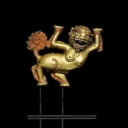 Escultura de cobre dorado policromado 