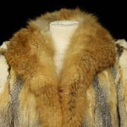 Short red fox fur coat