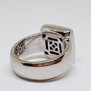 Sello en oro blanco 18k con diamantes - 2