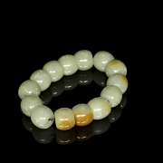 Pulsera de catorce cuentas de jade de Hetian, cultura Hongshang