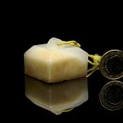 Sello cuadrangular de jade, dinastía Qing