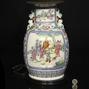 Lámpara jarrón de porcelana