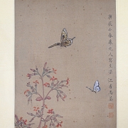 Chinese painting ‘Flowers and Butterflies’, signed Ma Quan