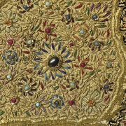 Embroidered tapestry ‘Zardozi’, with coloured gems, India, 20th century