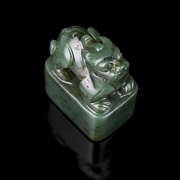 Green jade ‘Mythical Dragon’ seal, Qing dynasty