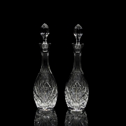 Pareja de licoreras de cristal tallado, Europa, s.XX