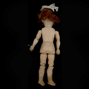 Muñeca de porcelana de gabinete de la SFBJ, Francia, pps. s.XX