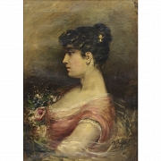 胡安·何塞·萨帕特·罗德里格斯 (Juan José Zapater Rodriguez) (1867 - 1922) 《持花的女士》