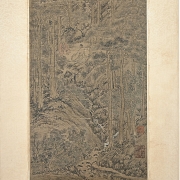 Chinese painting “Mountain and Forest Landscape,” signed Shen Zhou