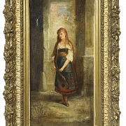 J. Harwey (19th century) ‘Young Man with Mandolin’ - 1