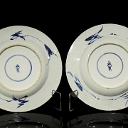 Pareja de platos de porcelana