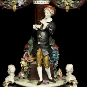 Capodimonte “Pair of porcelain candlesticks,” 20th century