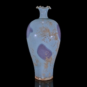 Jarrón meiping con esmalte Junyao, dinastía Song