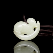 White jade pendant, “Moon and Rabbit,” 20th century