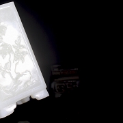 Recipiente para pinceles de jade blanco de Hetian