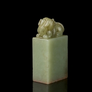 Sello de jade “Animal recostado”, dinastía Qing