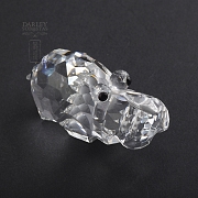 Juego de cuatro figuras en cristal de Swarovski, dos cerdos, hipopótamo y castor - 1