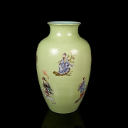 Glazed porcelain vase “Eight Immortals,” with Qianlong seal