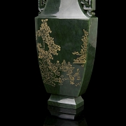 Jarrón de jade verde espinaca 