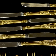 23-24k gold-plated ‘Solingen’ cutlery, 20th century