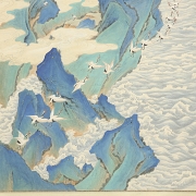 Chinese painting ‘Rocks and Cranes’, signed Huang Shanshou - 4