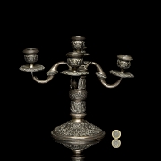 Chiseled silver candlestick, 20th century