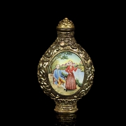 Snuff bottle ‘Gallant Scene’, with Qianlong brand name - 2