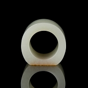 Anillo-sello de jade blanco 