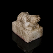 Carved jade seal ‘Beast resting’, Ming dynasty