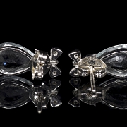 Pendientes de oro blanco de 18k con aguamarinas y diamantes