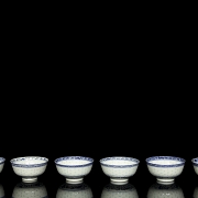 Juego de seis cuencos de porcelana