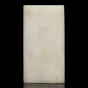 Placa de jade blanco 