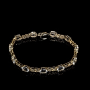 Pulsera de oro amarillo con aguamarinas