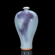 Jarrón meiping con esmalte junyao, estilo Yuan