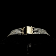 Collar de aguamarina en plata dorada, estilo Victoriano
